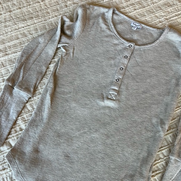 Splendid Classic Thermal Henley Size Small Light Grey - Picture 4 of 8